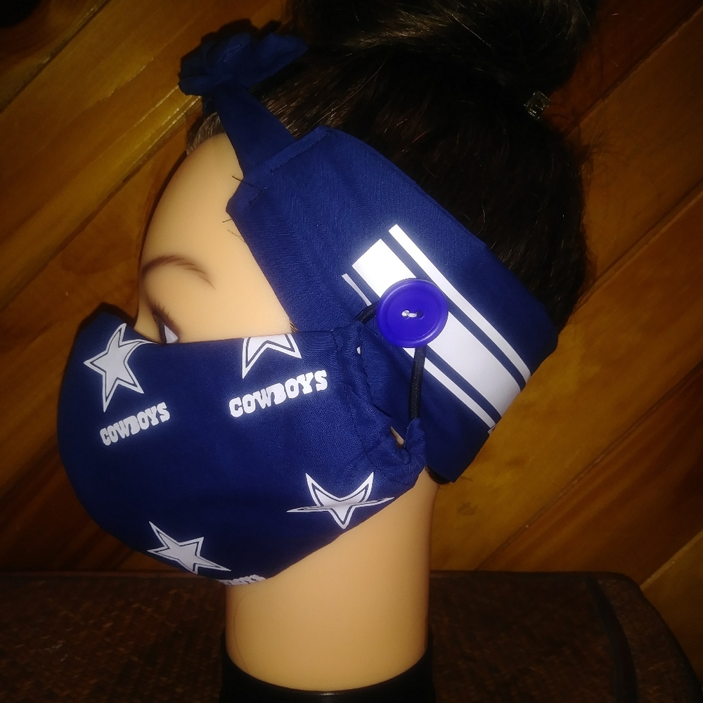 Dallas Cowboys headband and mask set